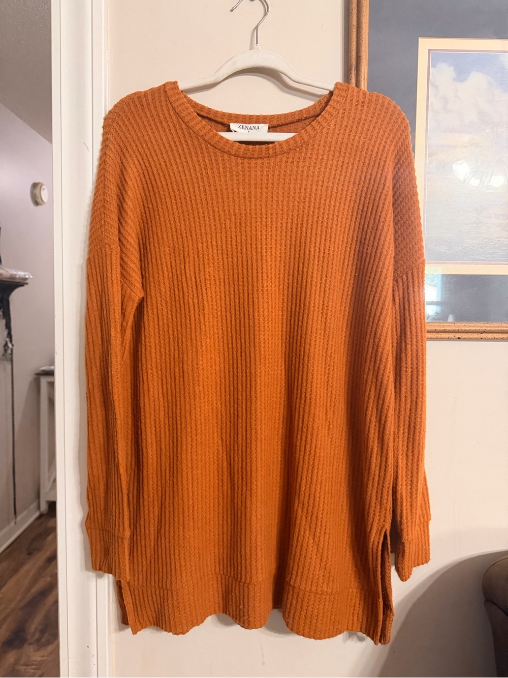 Zenana Cozy Ribbed Orange Women’s Sweater